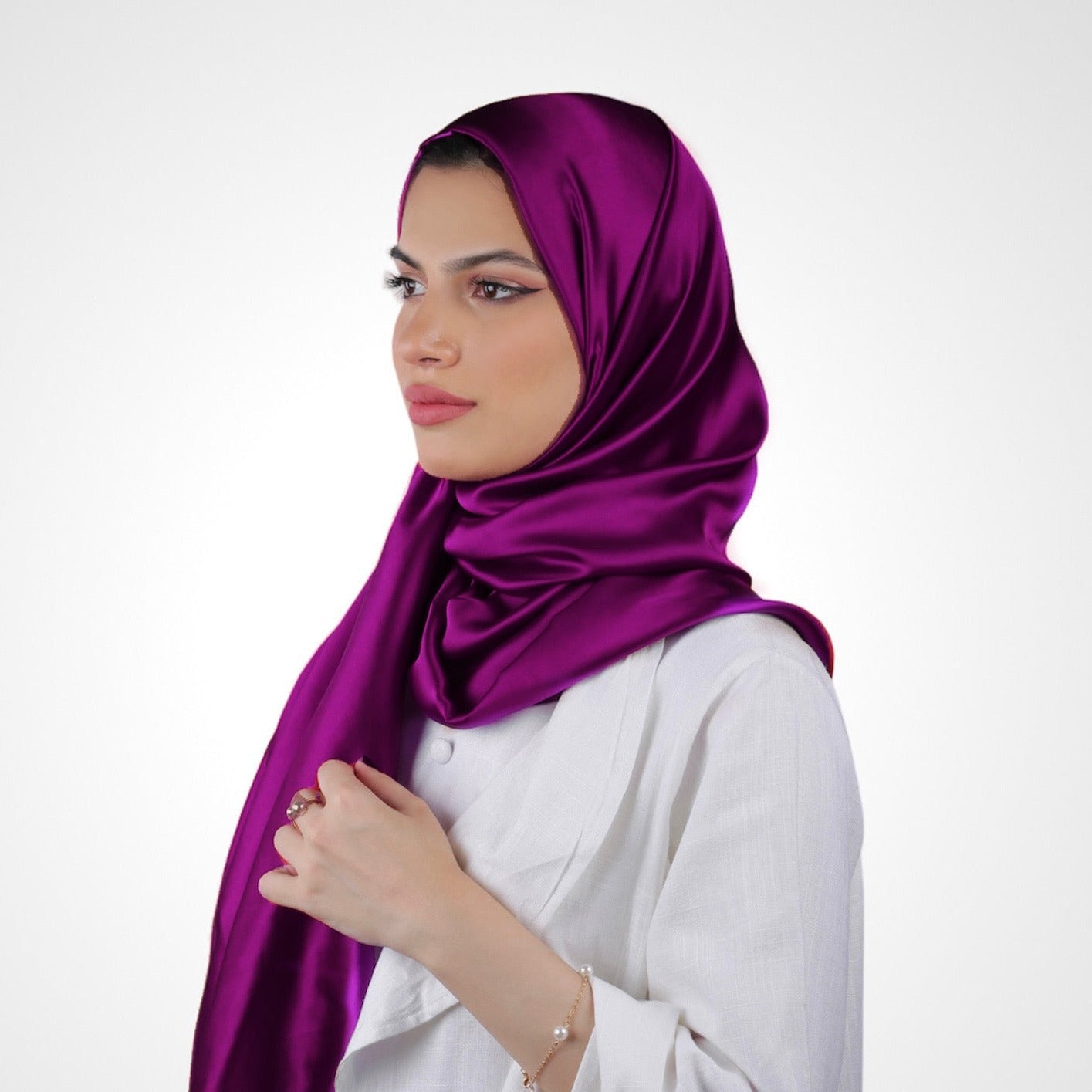 PREMIUM SATIN HIJAB - DARK MAGENTA
