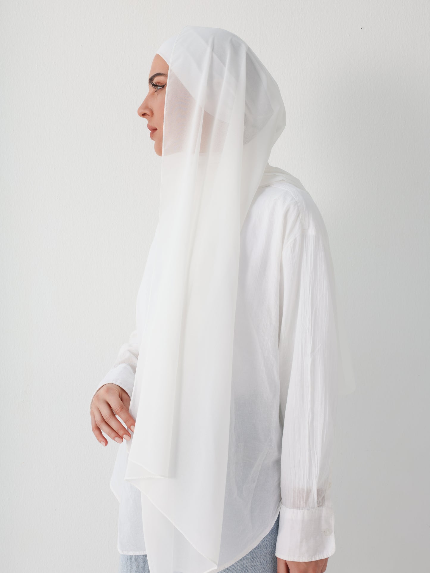 PREMIUM CHIFFON HIJAB - PEARL WHITE