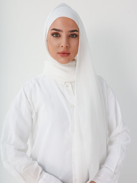 PREMIUM CHIFFON HIJAB - PEARL WHITE