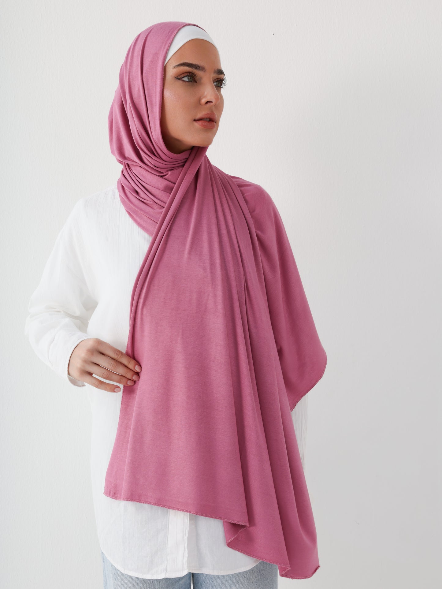 PREMIUM JERSEY HIJAB - PINK ROSE