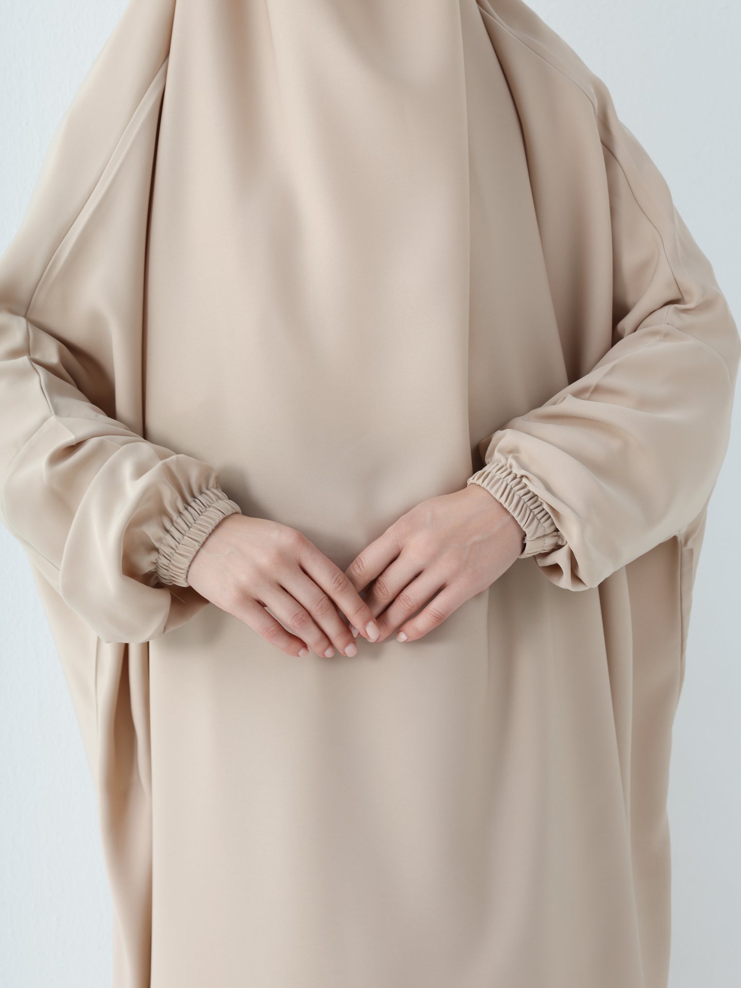 2 PC JILBAB/ PRAYER SET + FREE NIQAB - CREAM