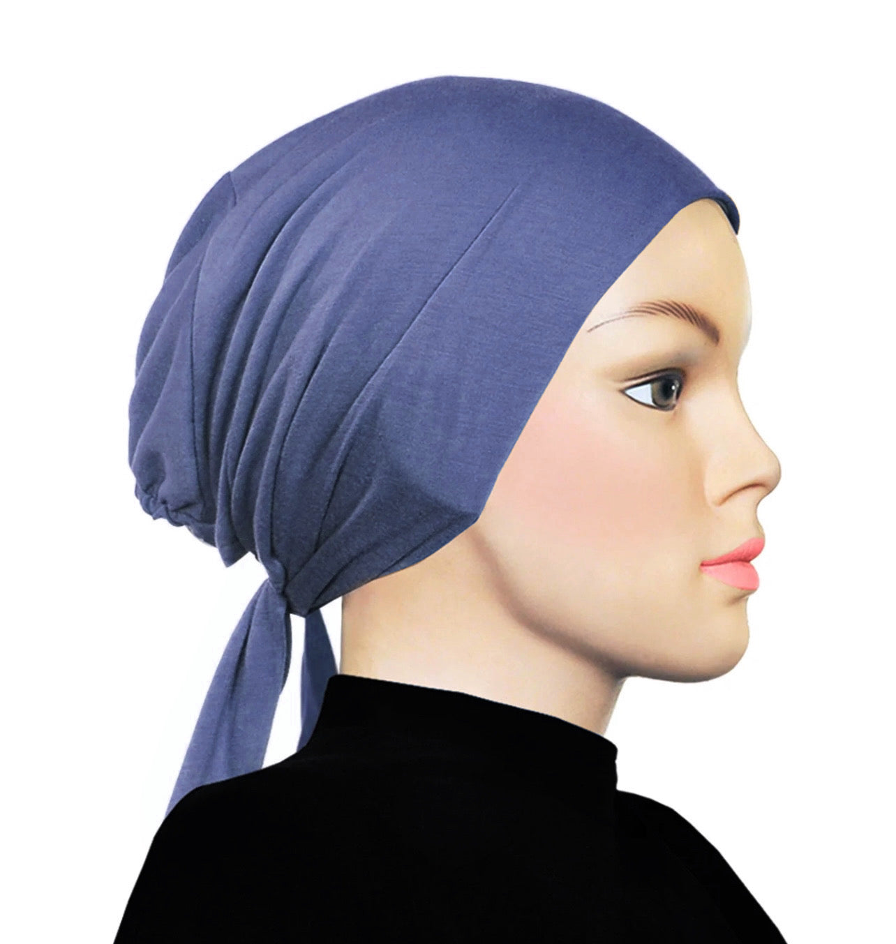 PURE COTTON TIE-BACK UNDERCAP - DENIM BLUE