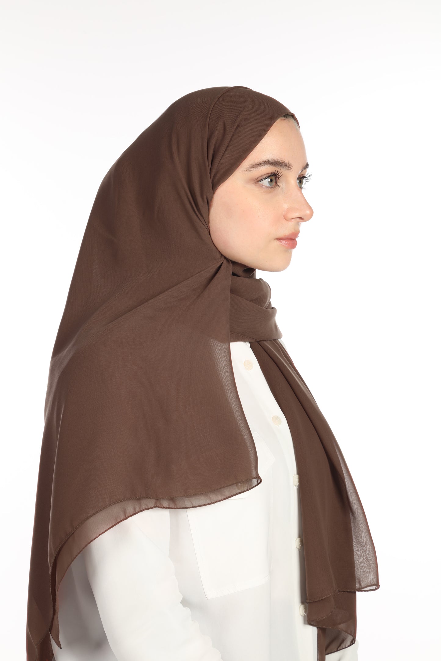 DUJALIL CHIFFON HIJAB - BROWN