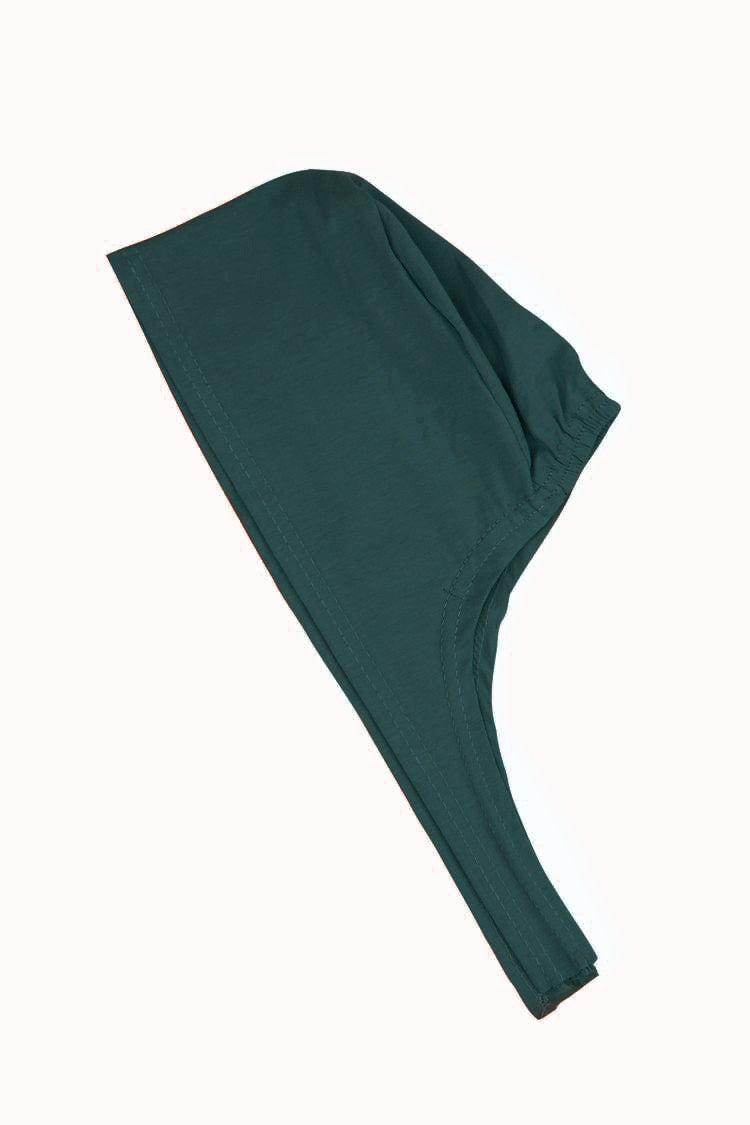 PURE COTTON TIE-BACK UNDERCAP - BOTTLE GREEN