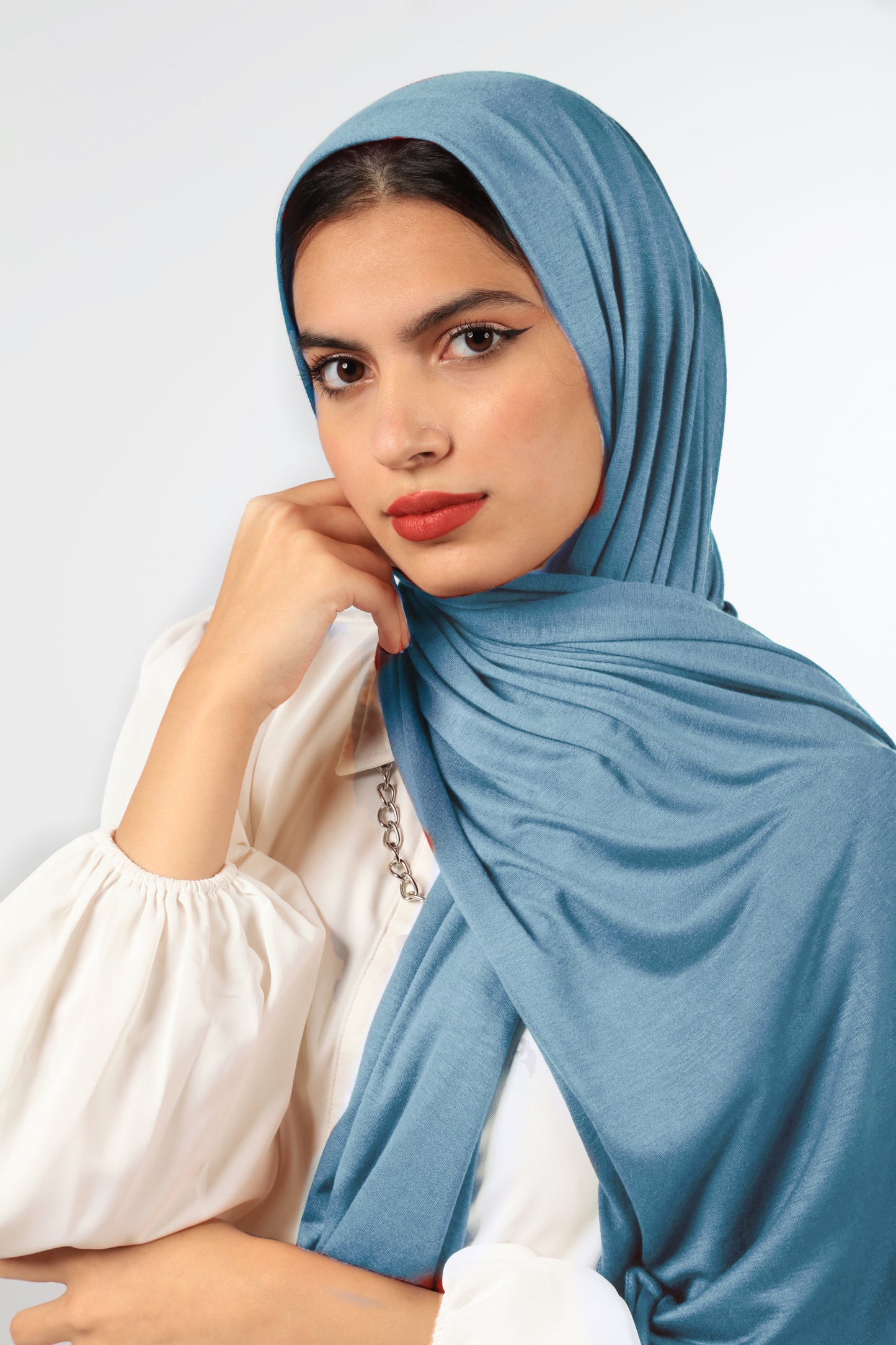 PREMIUM JERSEY HIJAB - PEACOCK BLUE