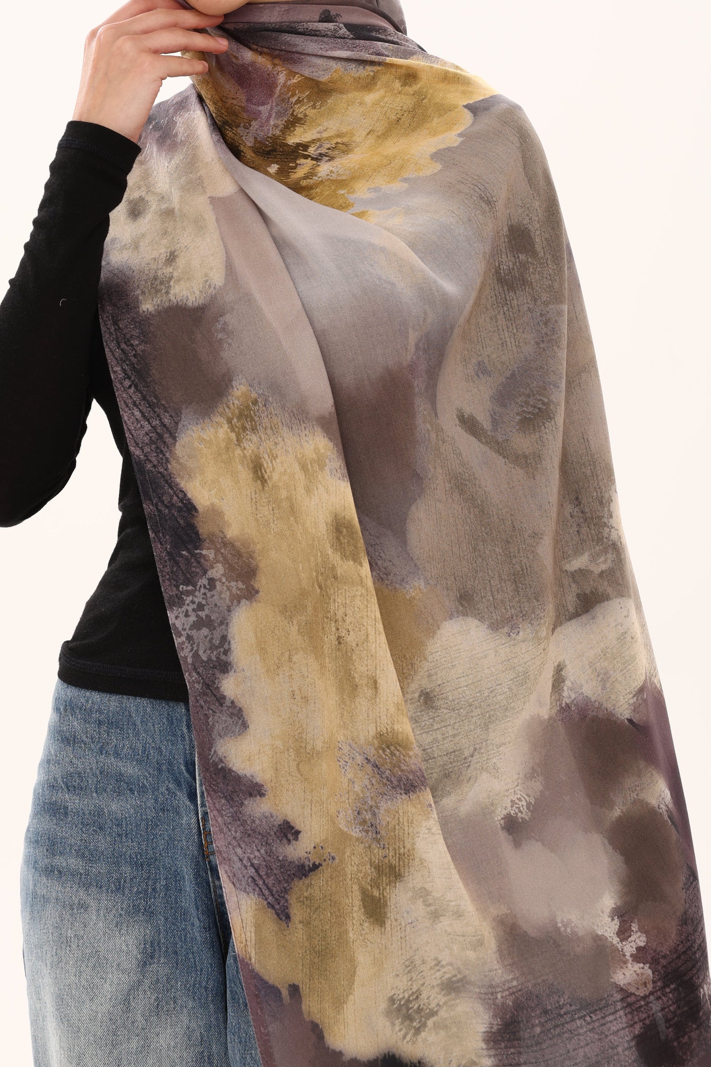 PRINTED MODAL HIJAB - NOIR AURELIA