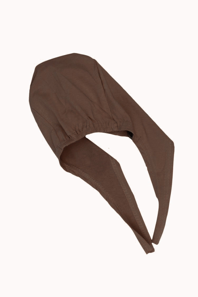PURE COTTON TIE-BACK UNDERCAP - BROWN