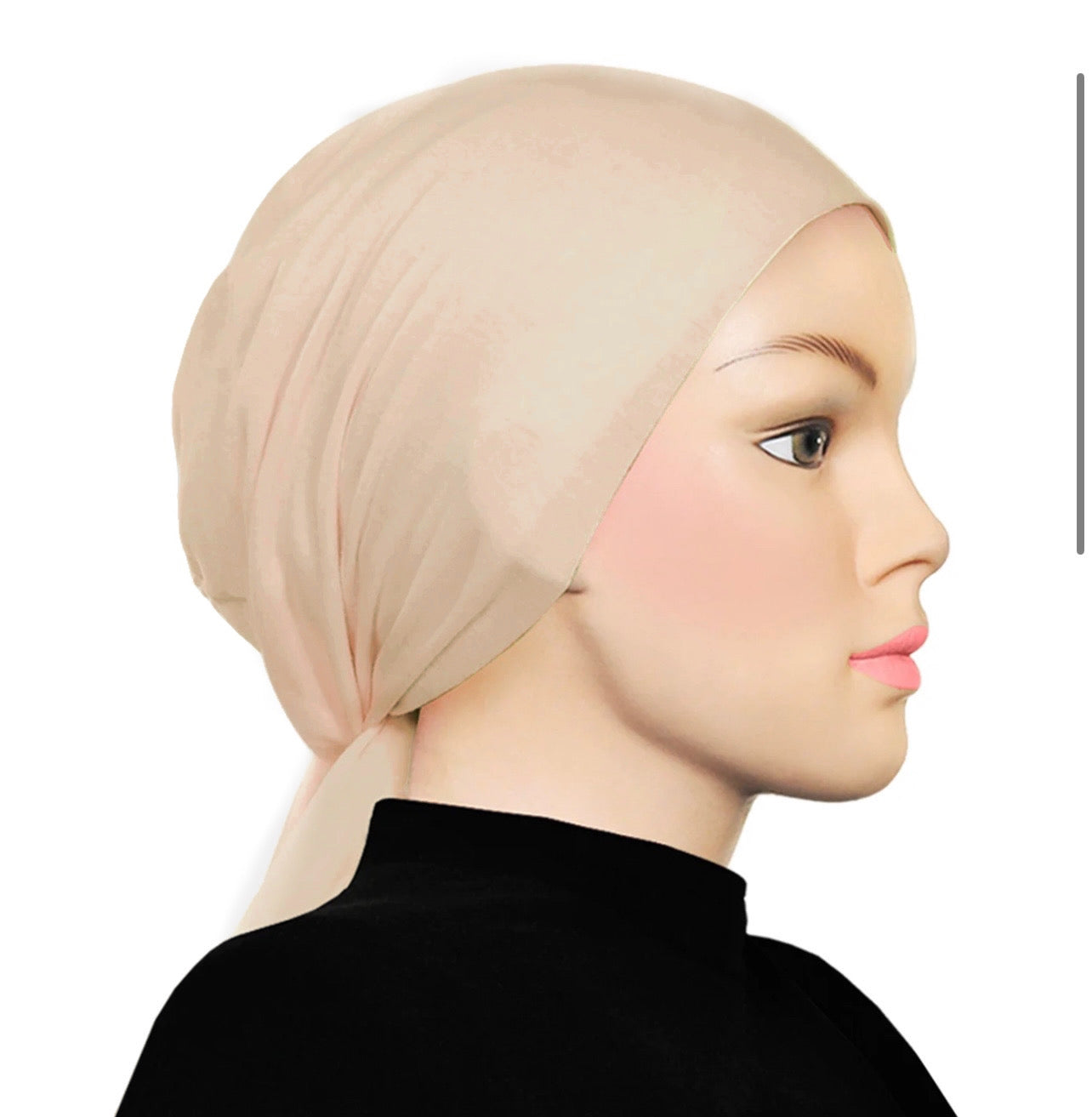 PURE COTTON TIE-BACK UNDERCAP - TAN