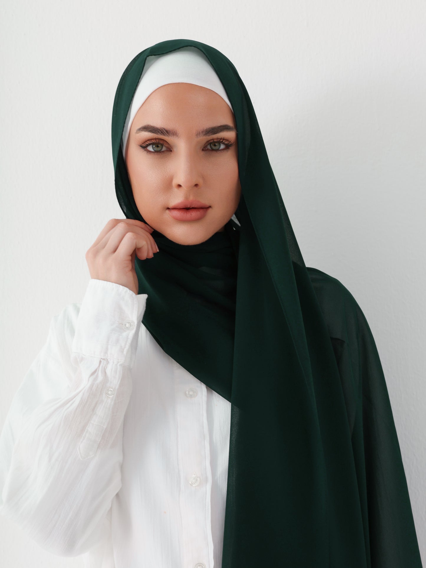 PREMIUM CHIFFON HIJAB - BOTTLE GREEN