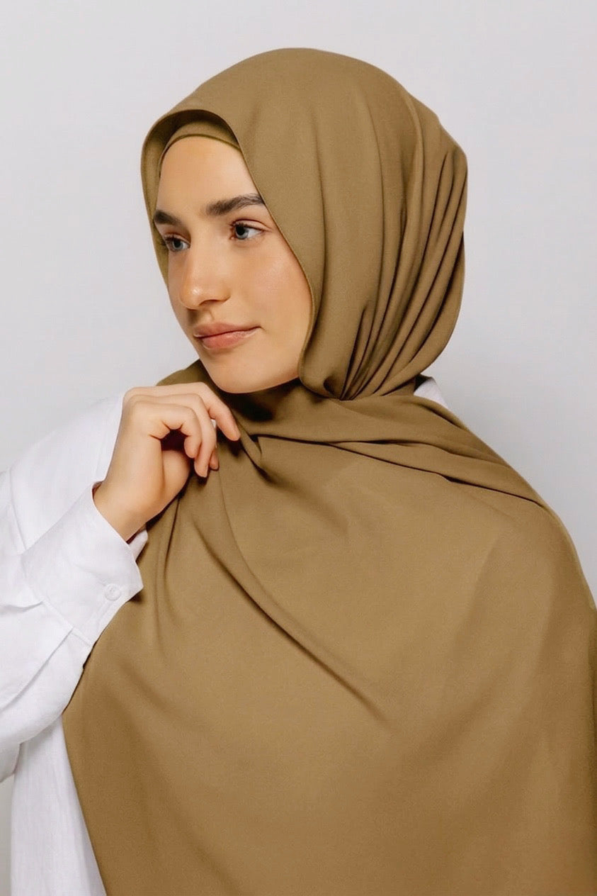 FLOWY INSTANT CHIFFON HIJAB - KHAKI
