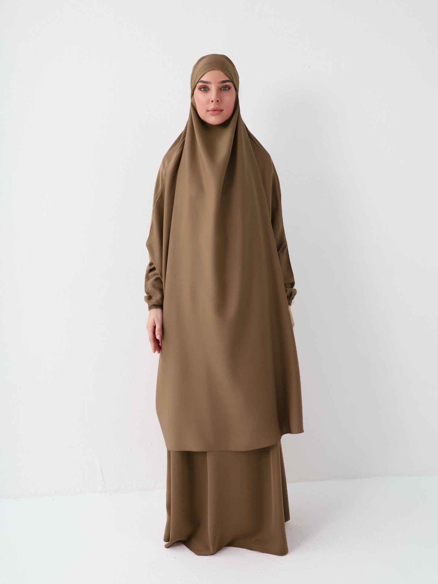 2 PC JILBAB/ PRAYER SET + FREE NIQAB - TAUPE