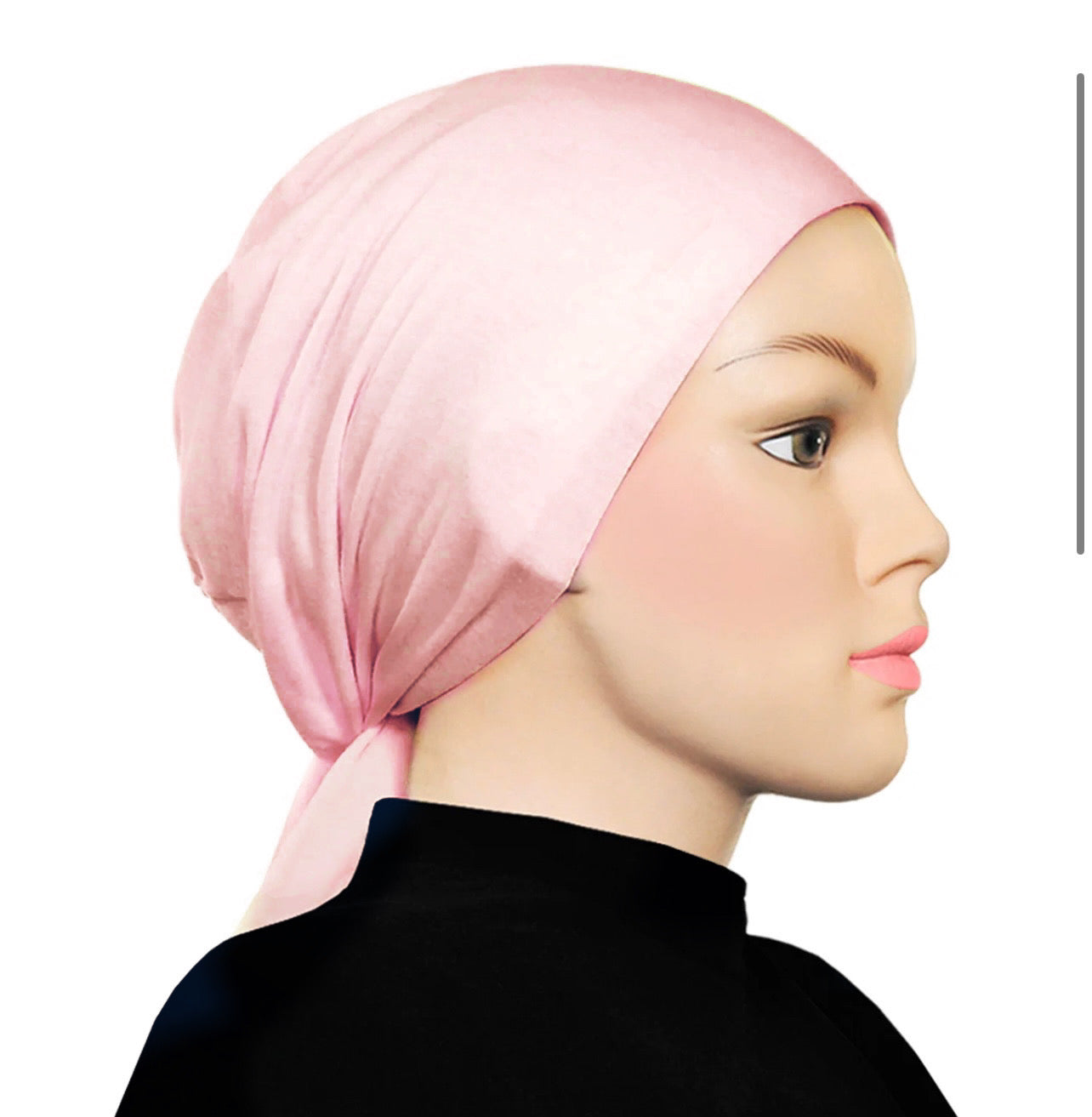 PURE COTTON TIE-BACK UNDERCAP - PASTEL PEACH
