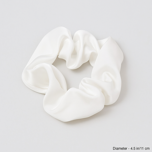 SHIMMER ORGANZA SCRUNCHIE - WHITE