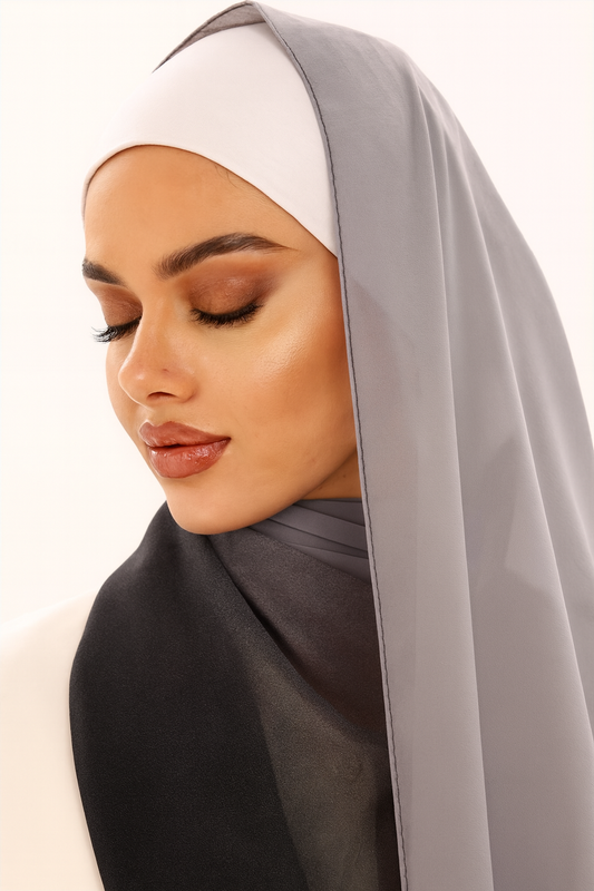 DOUBLE SHADE CHIFFON HIJAB - OREO