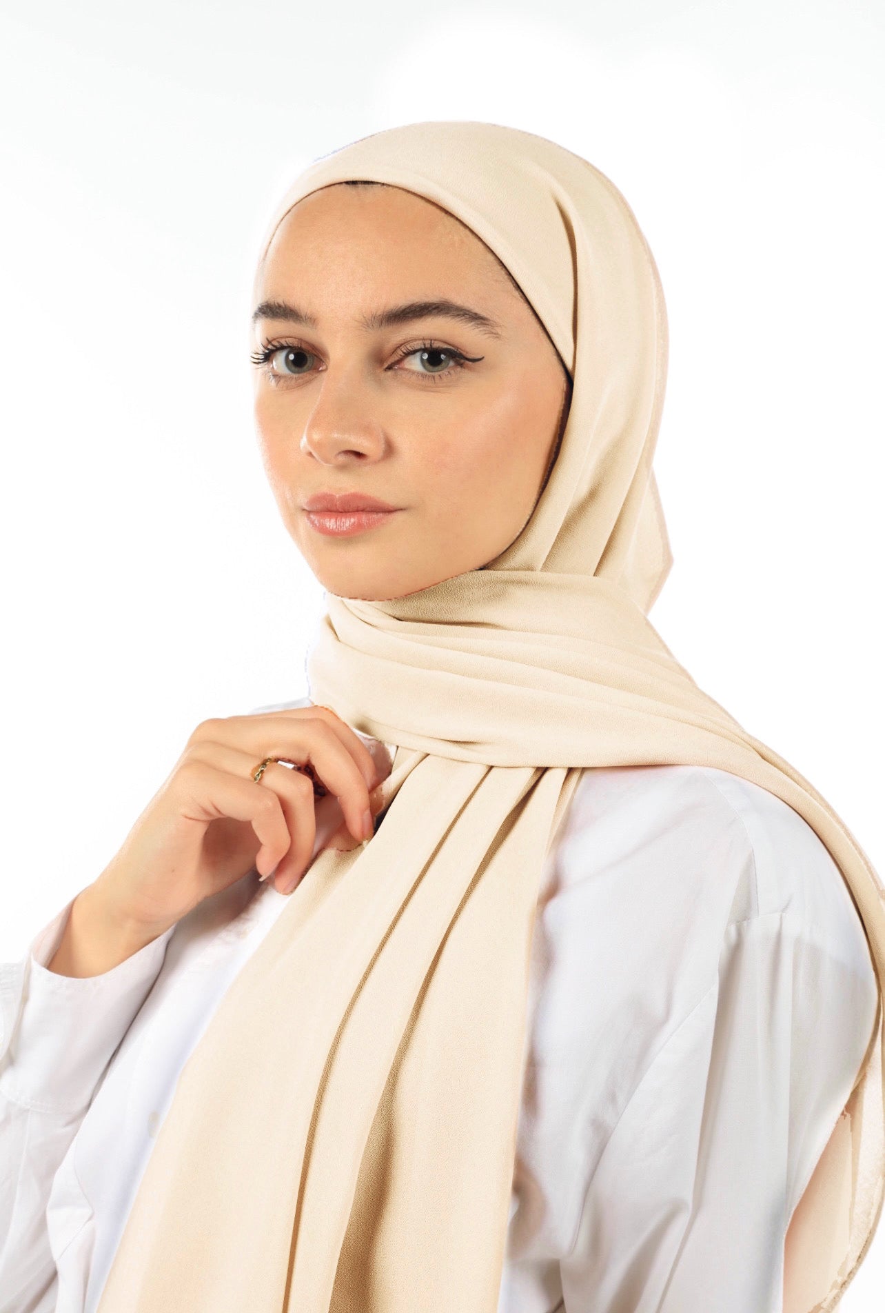 INSTANT CHIFFON HIJAB - BUTTER CREAM