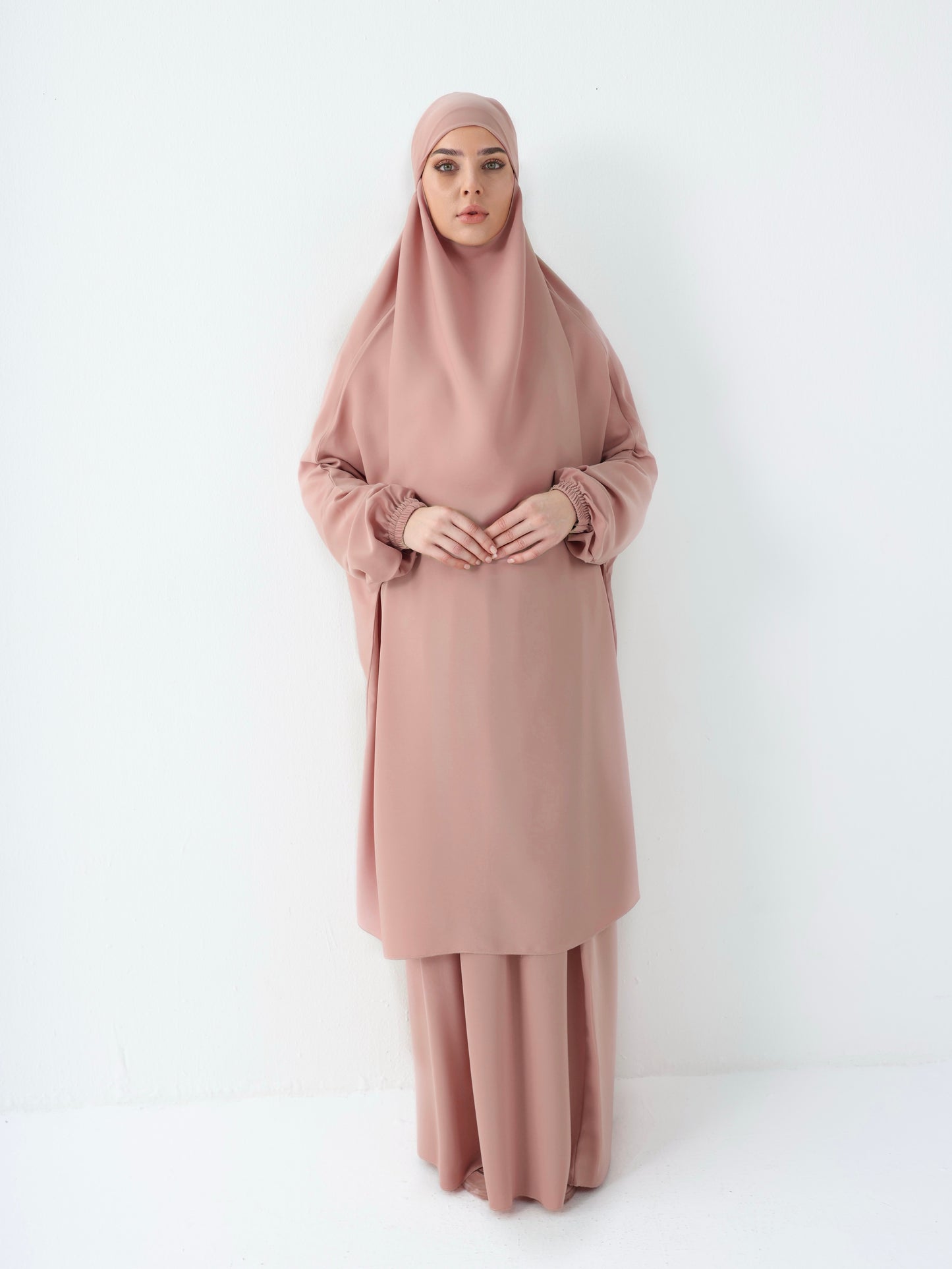 2 PC JILBAB/ PRAYER SET + FREE NIQAB - NUDE