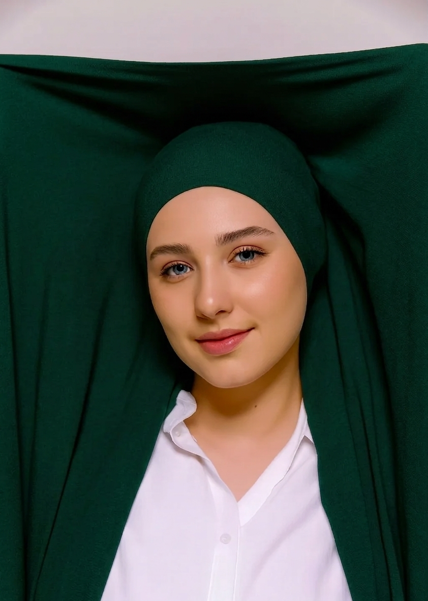 FLOWY INSTANT CHIFFON HIJAB - BOTTLE GREEN