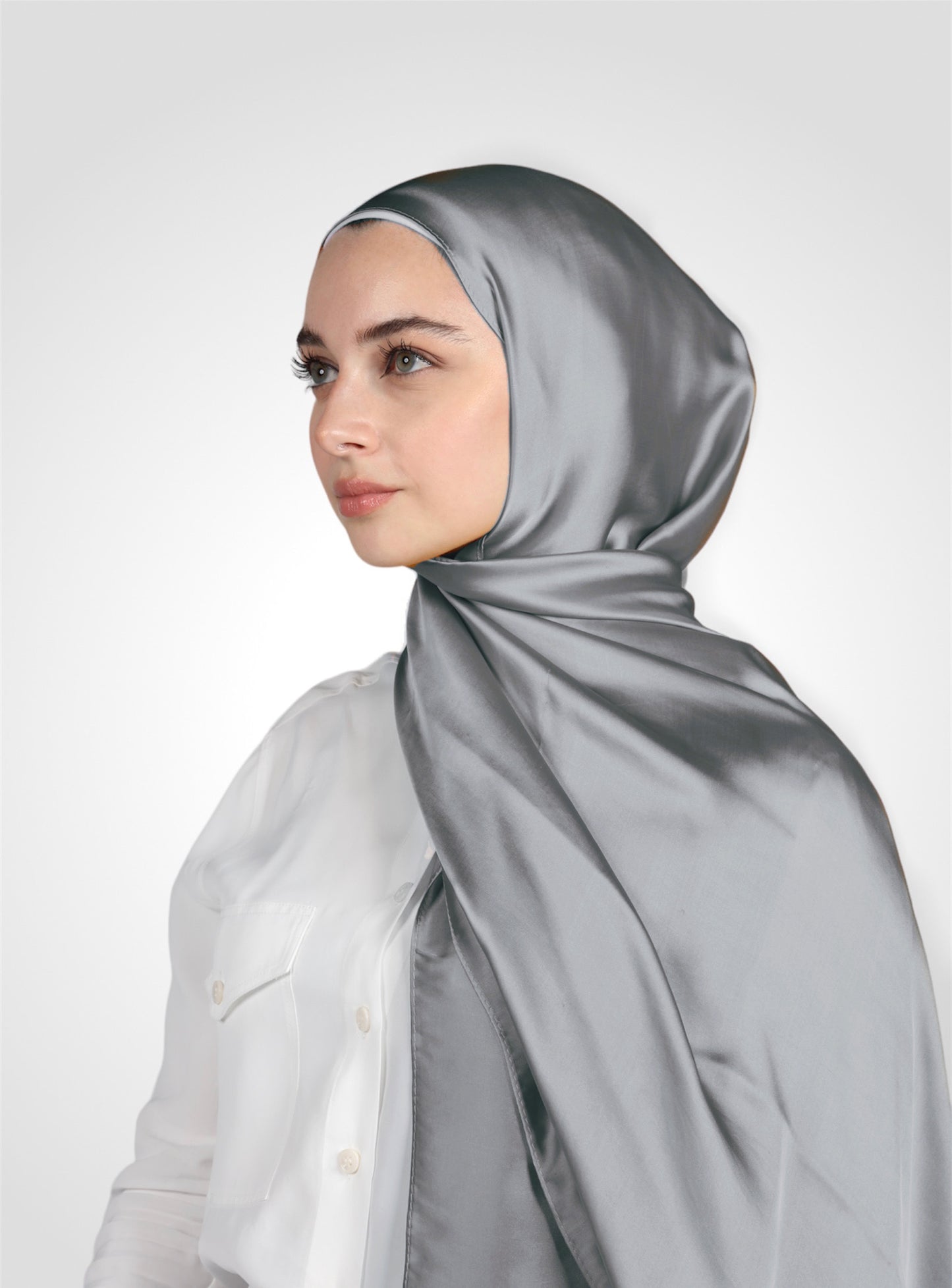 PREMIUM SATIN HIJAB - GREY