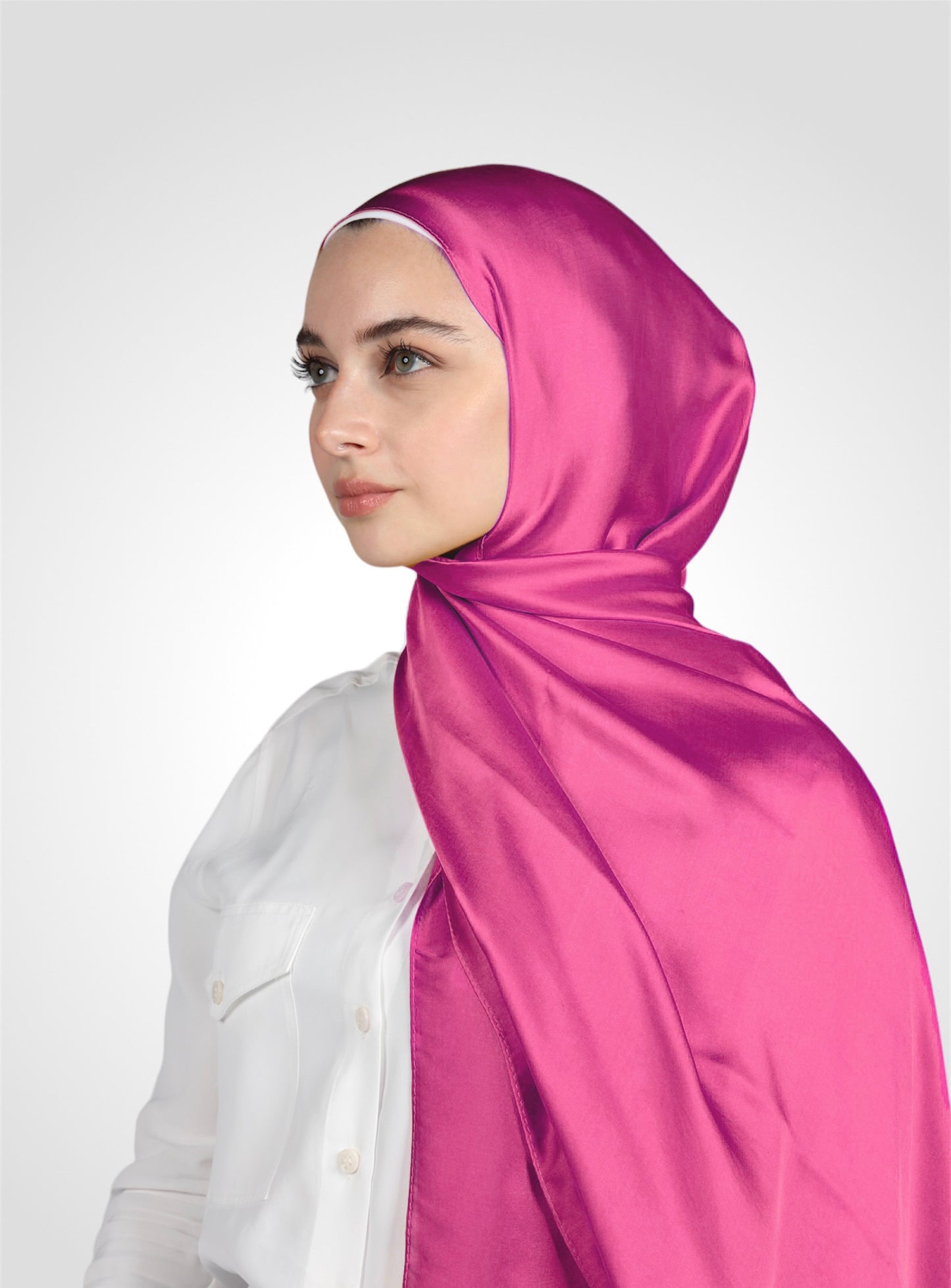 PREMIUM SATIN HIJAB - HOT PINK