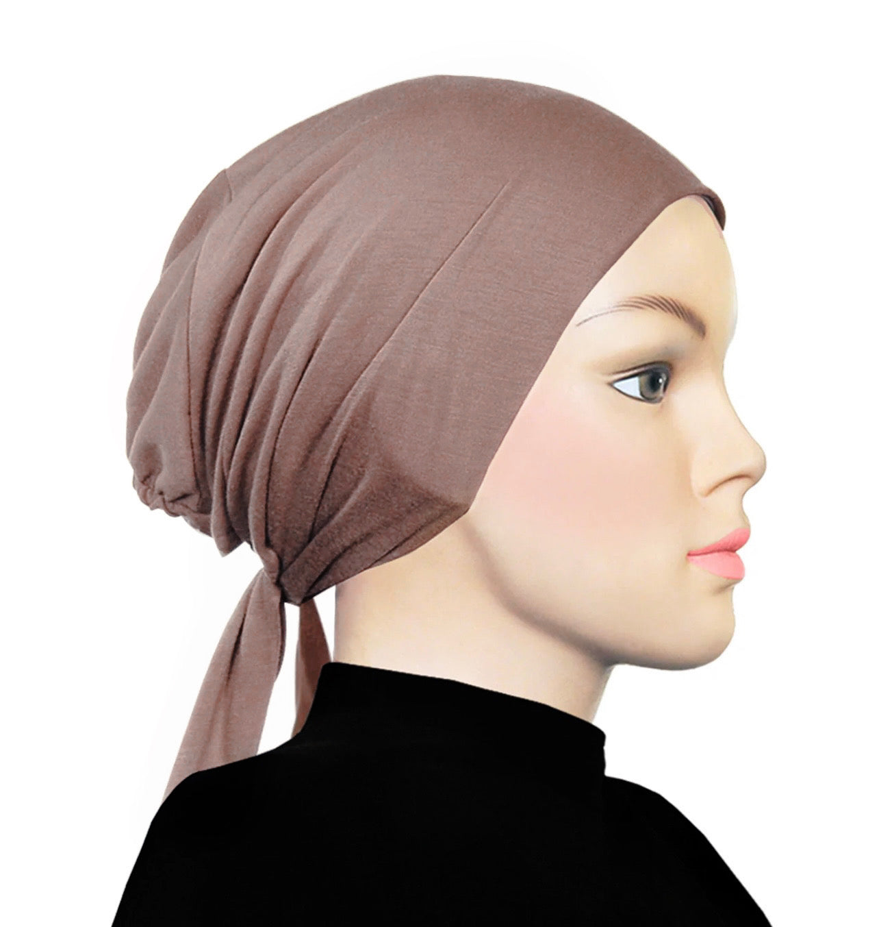 PURE COTTON TIE-BACK UNDERCAP - NUDE BROWN