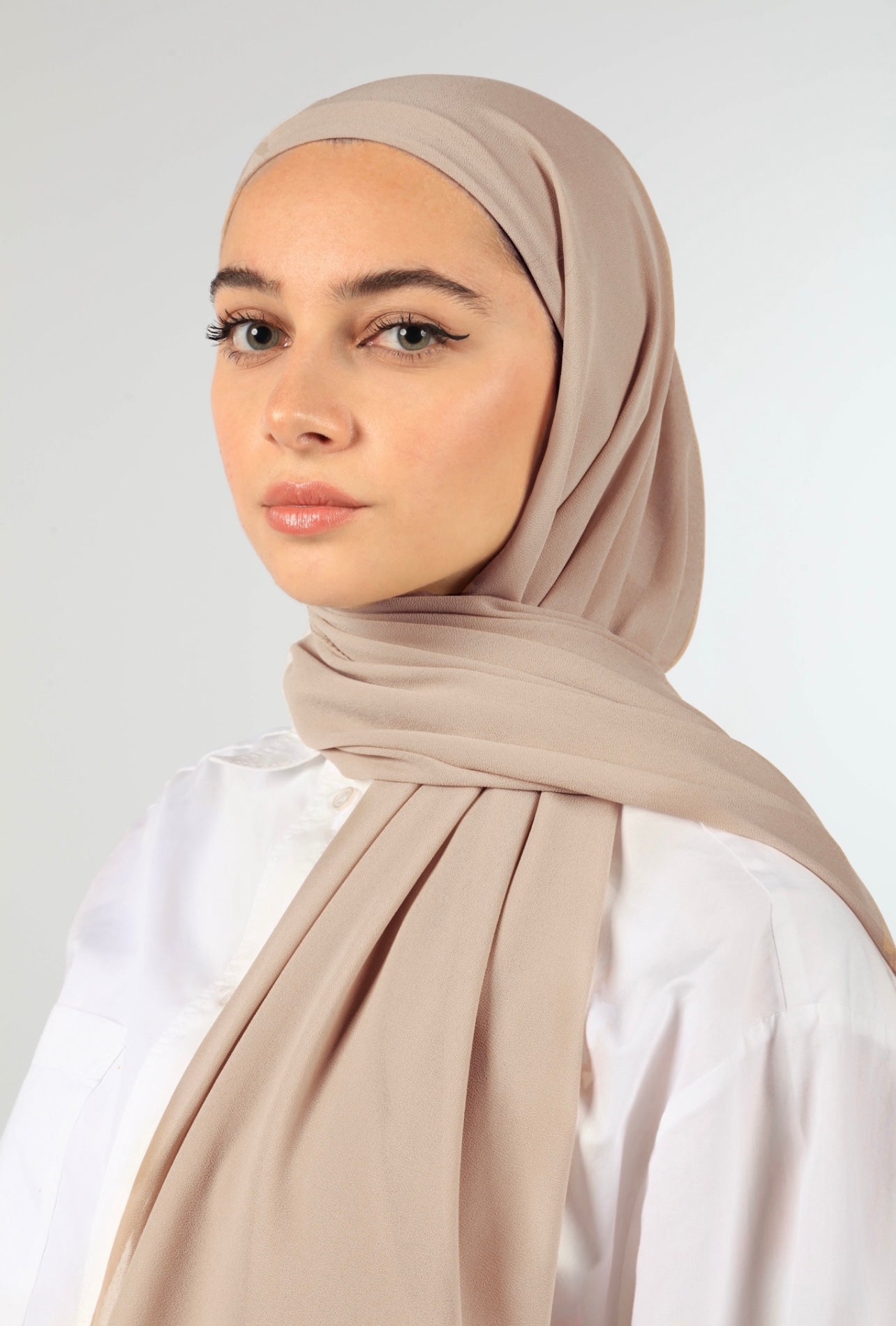 INSTANT CHIFFON HIJAB - TAN