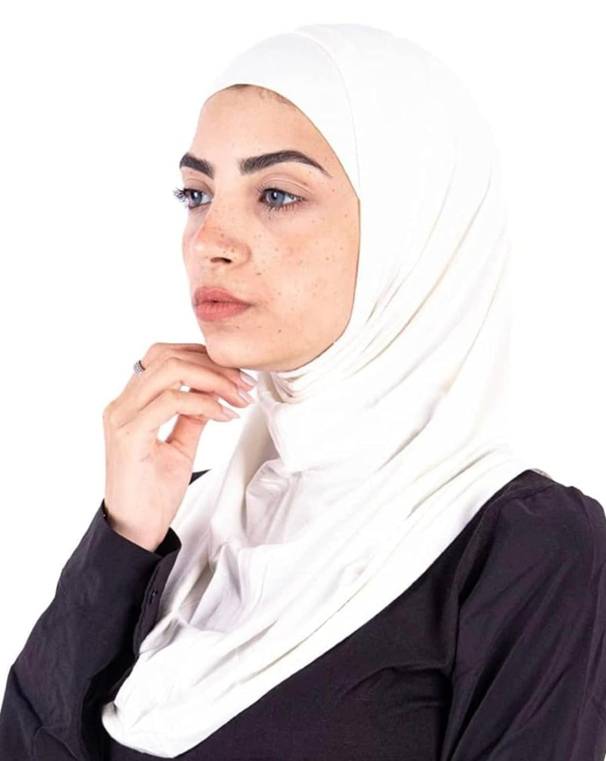 2 PC EASY WEAR CAP + HIJAB SET - WHITE