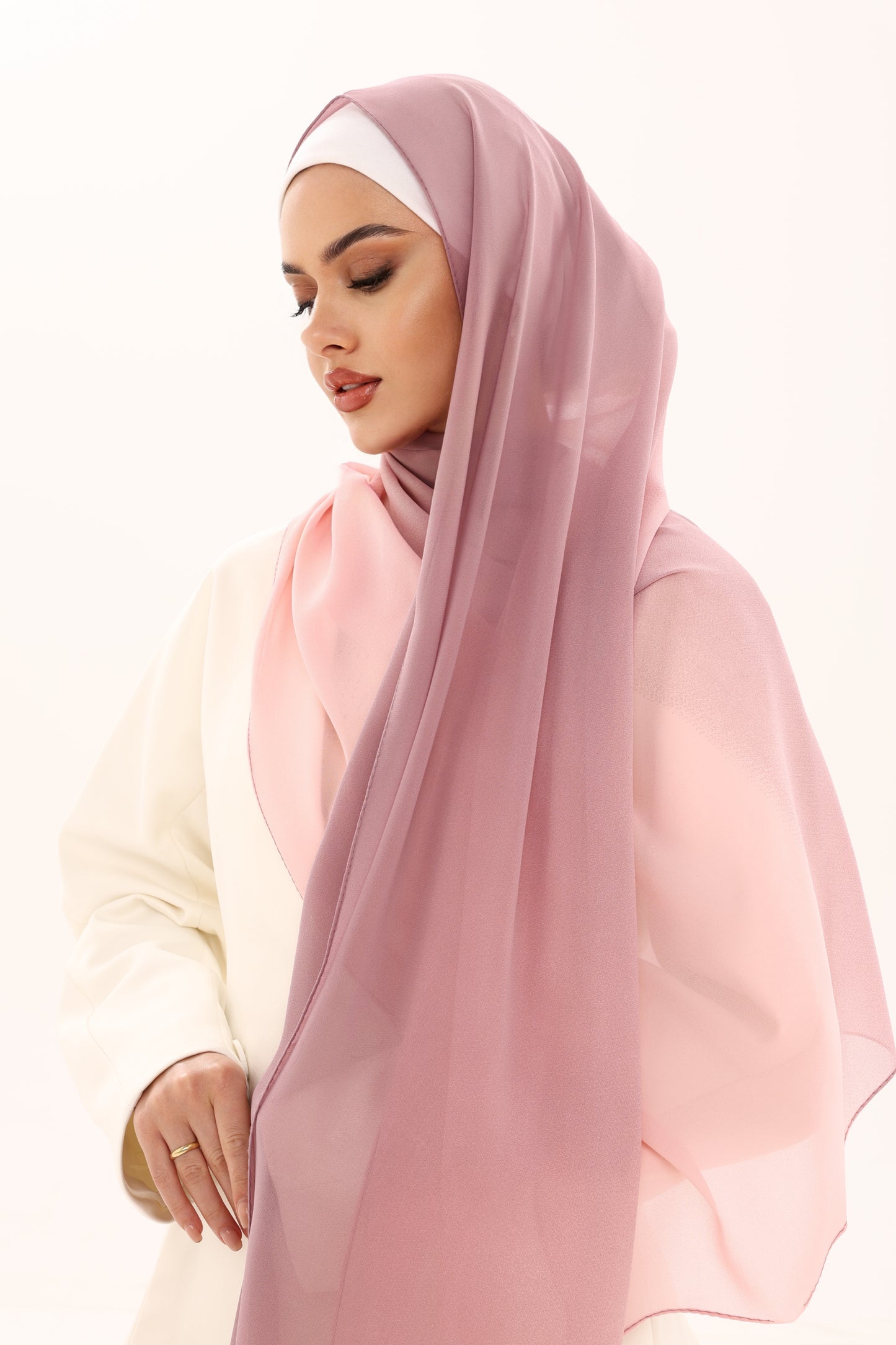 DOUBLE SHADE CHIFFON HIJAB - SAKURA