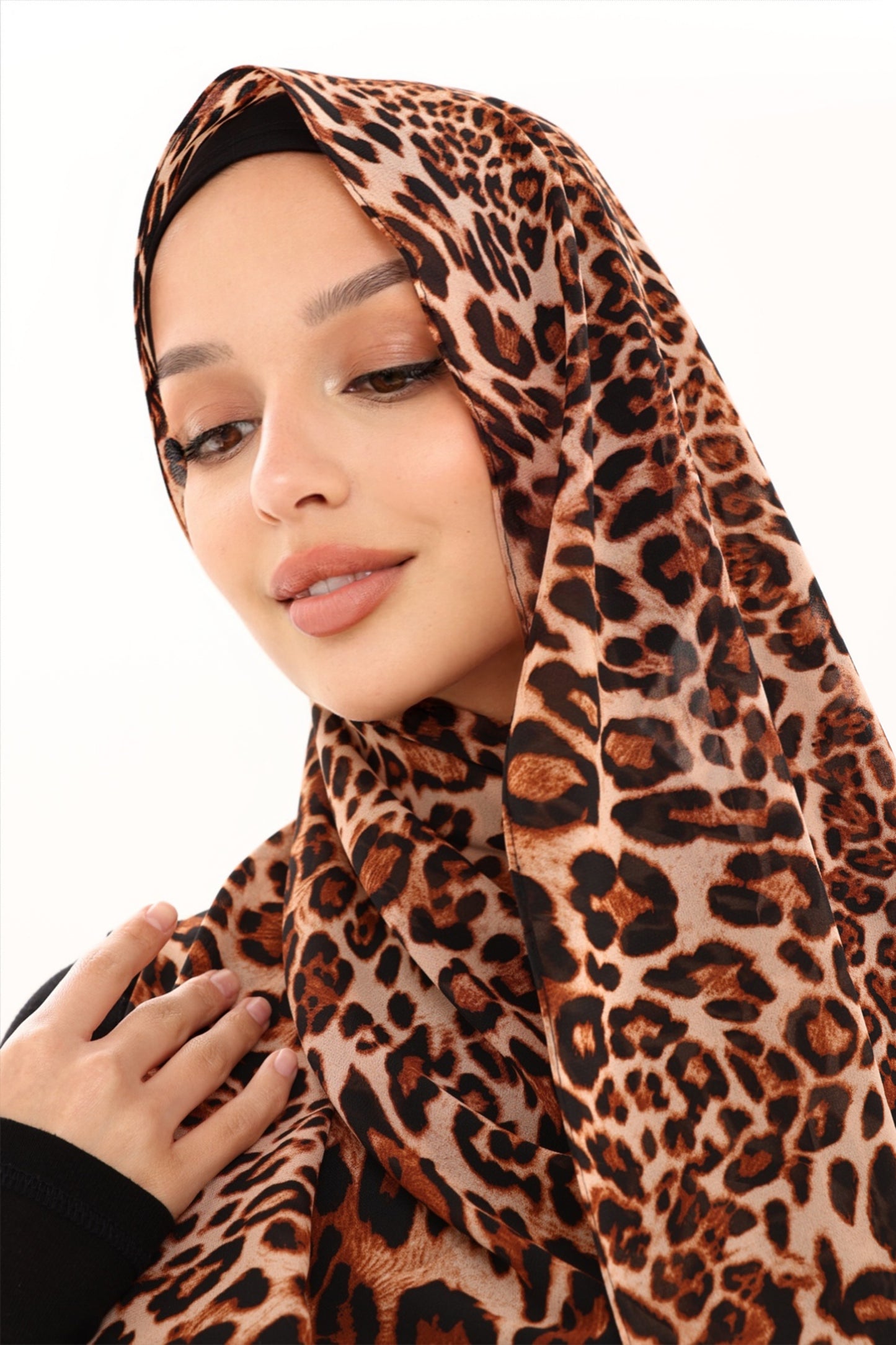 LEOPARD PRINT CHIFFON HIJAB - TERRA