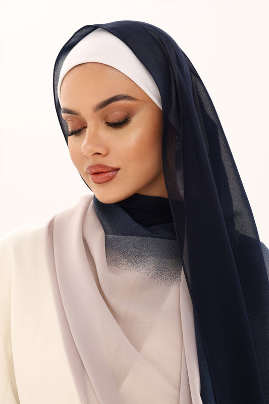 DOUBLE SHADE CHIFFON HIJAB - LUNABLUE