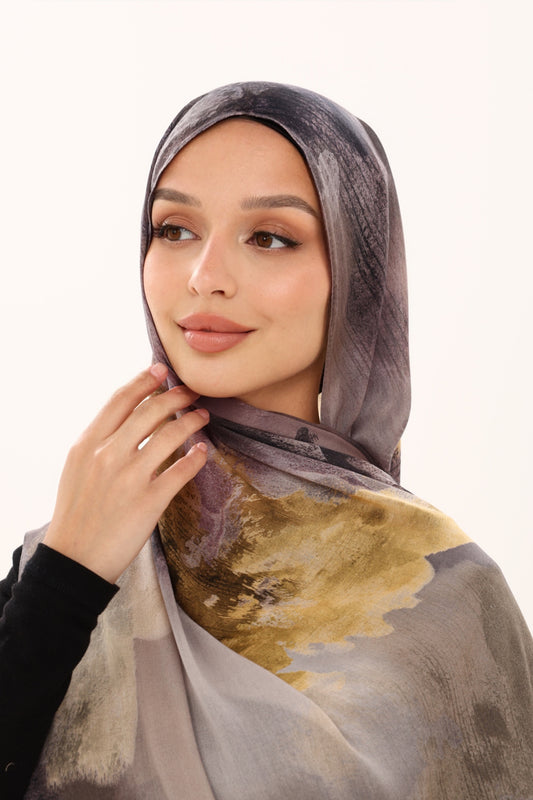 PRINTED MODAL HIJAB - NOIR AURELIA