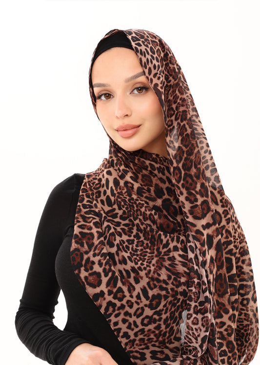 LEOPARD PRINT CHIFFON HIJAB - COCO