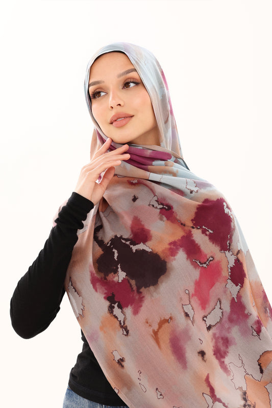 PRINTED MODAL HIJAB - WATERCOLOR FLORAL