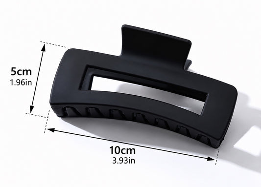 RECTANGLE HAIR CLAW CLIP - BLACK