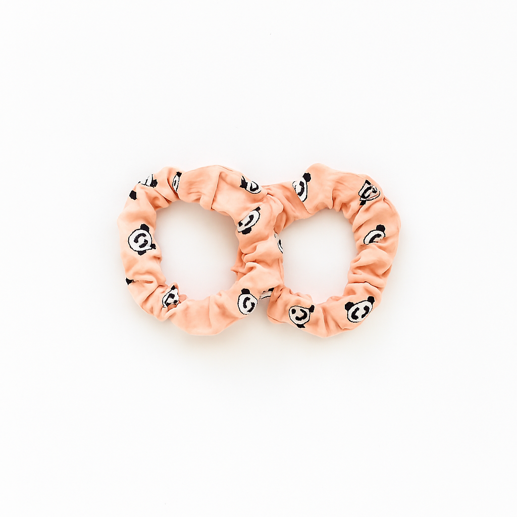 2 PCS PANDA PAW HAIR BANDS - PEACH