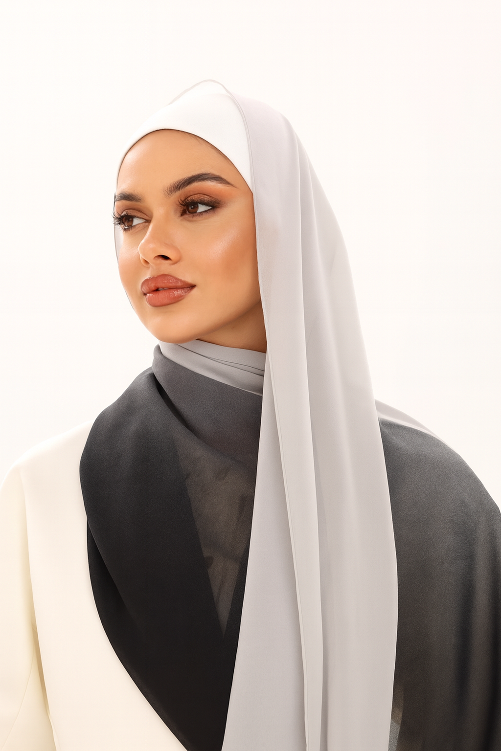 DOUBLE SHADE CHIFFON HIJAB - OREO