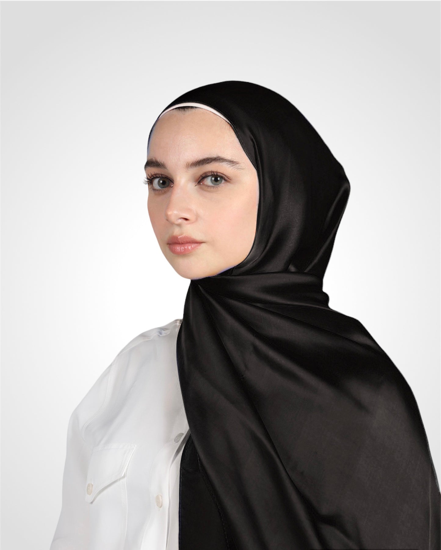 PREMIUM SATIN HIJAB - BLACK