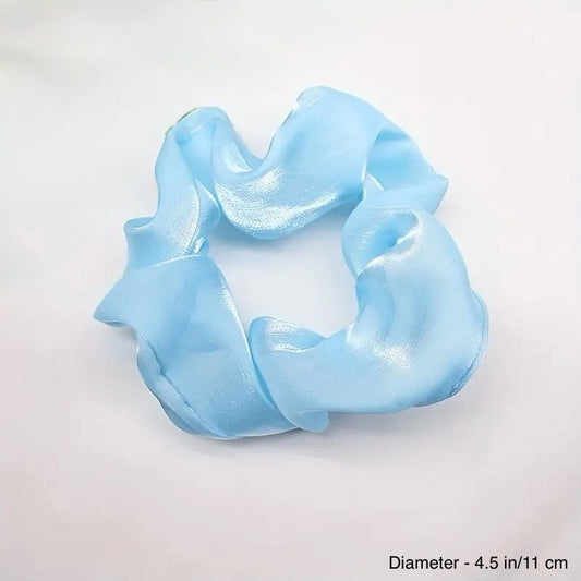 SHIMMER ORGANZA SCRUNCHIE - BABY BLUE