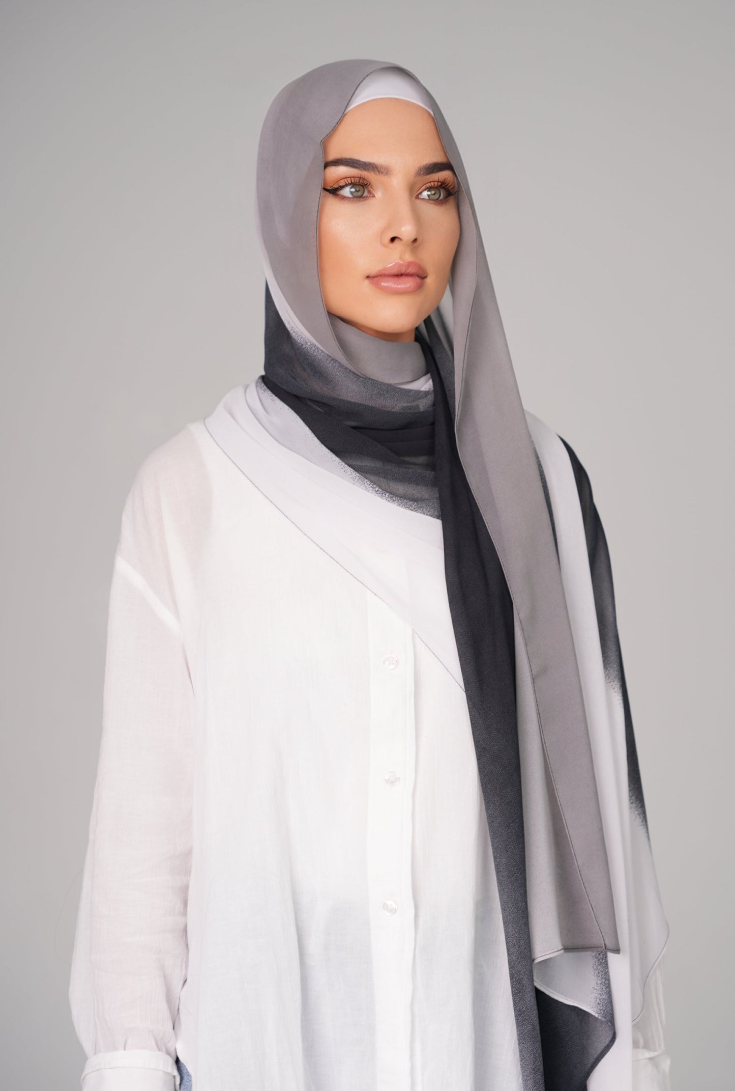 DOUBLE SHADE CHIFFON HIJAB - OREO