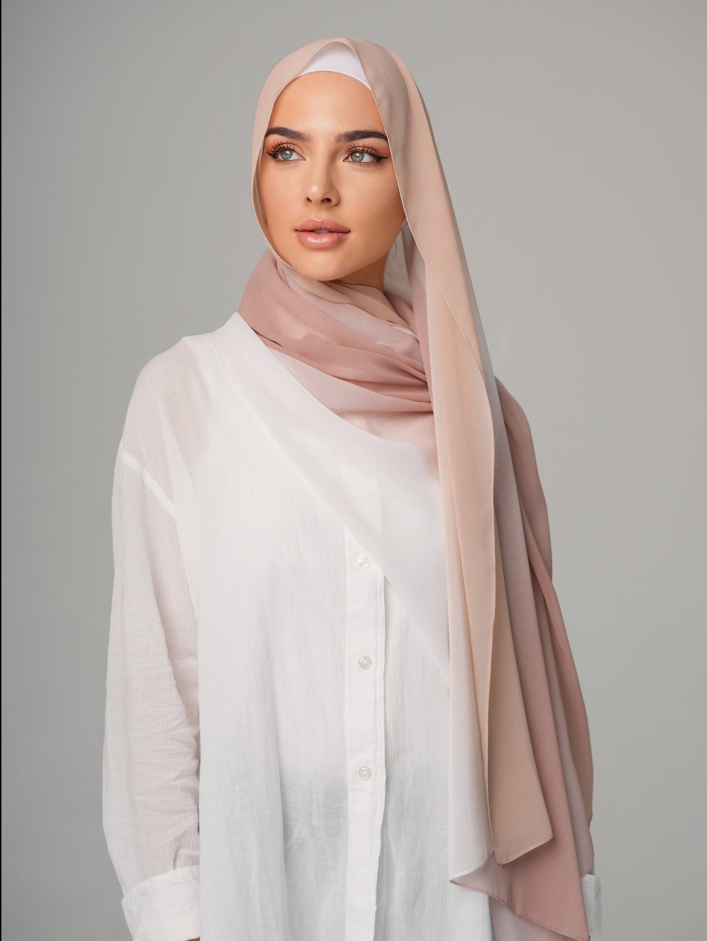 DOUBLE SHADE CHIFFON HIJAB - DESERT SAND