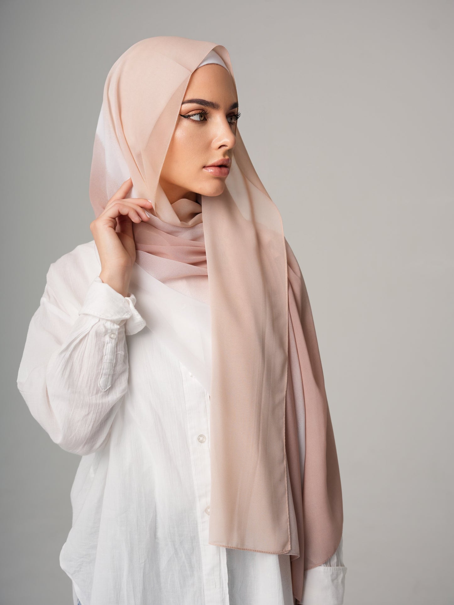 DOUBLE SHADE CHIFFON HIJAB - DESERT SAND