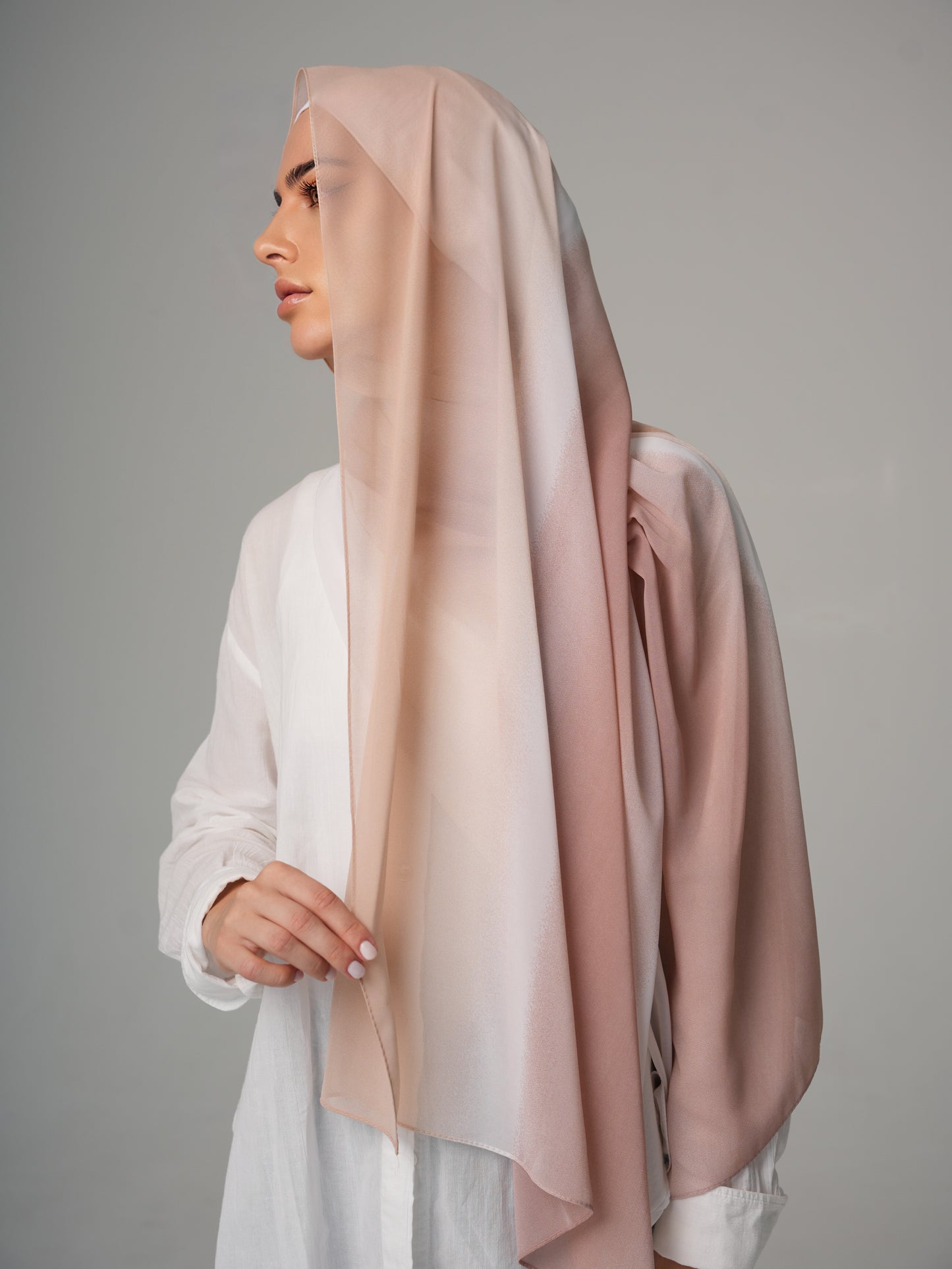 DOUBLE SHADE CHIFFON HIJAB - DESERT SAND