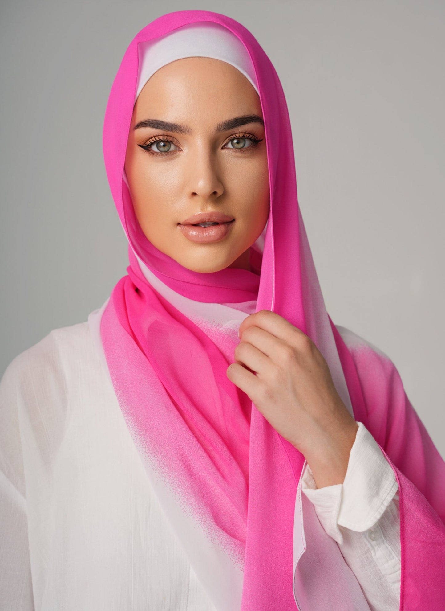 DOUBLE SHADE CHIFFON HIJAB - BARBIE GIRL