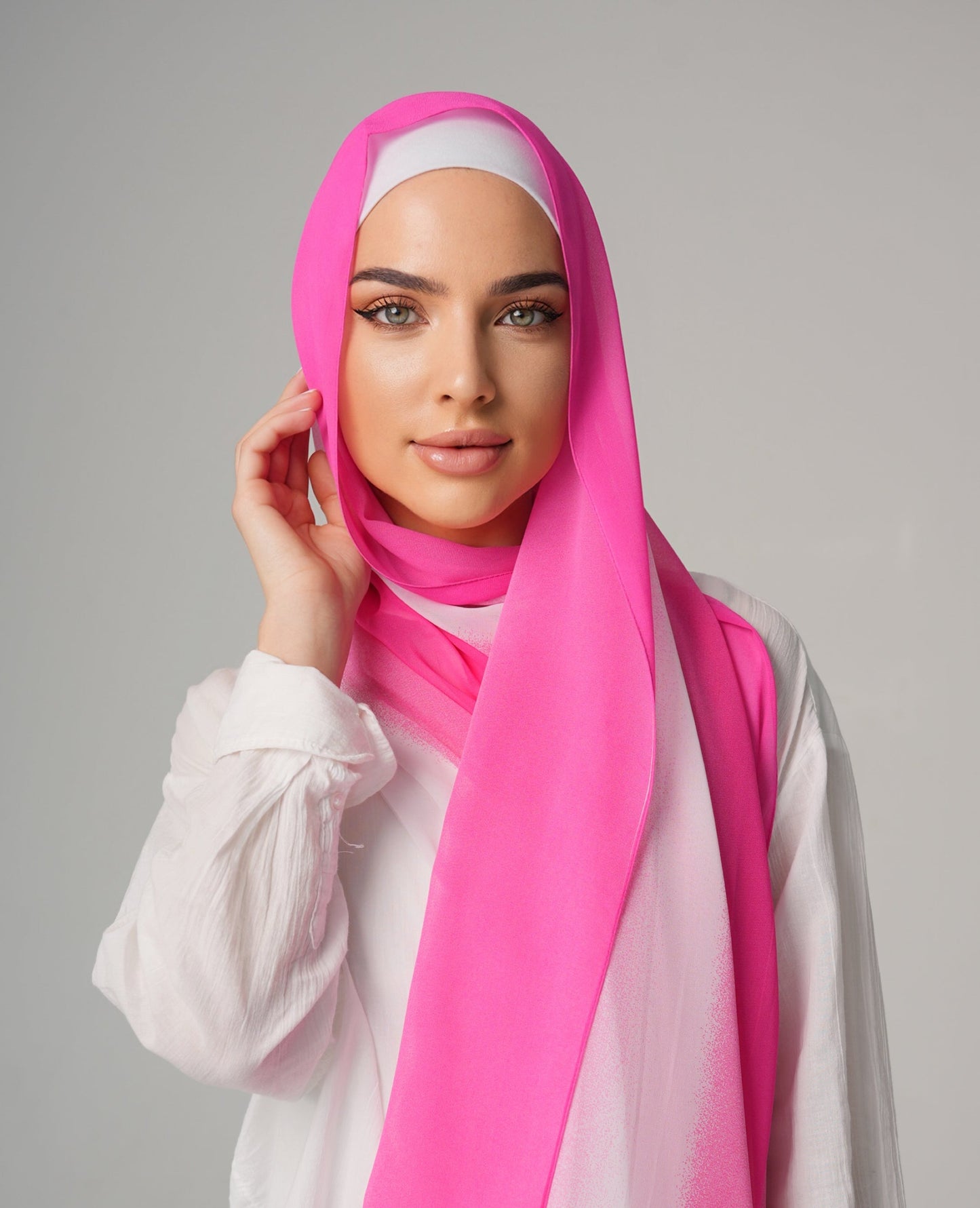 DOUBLE SHADE CHIFFON HIJAB - BARBIE GIRL