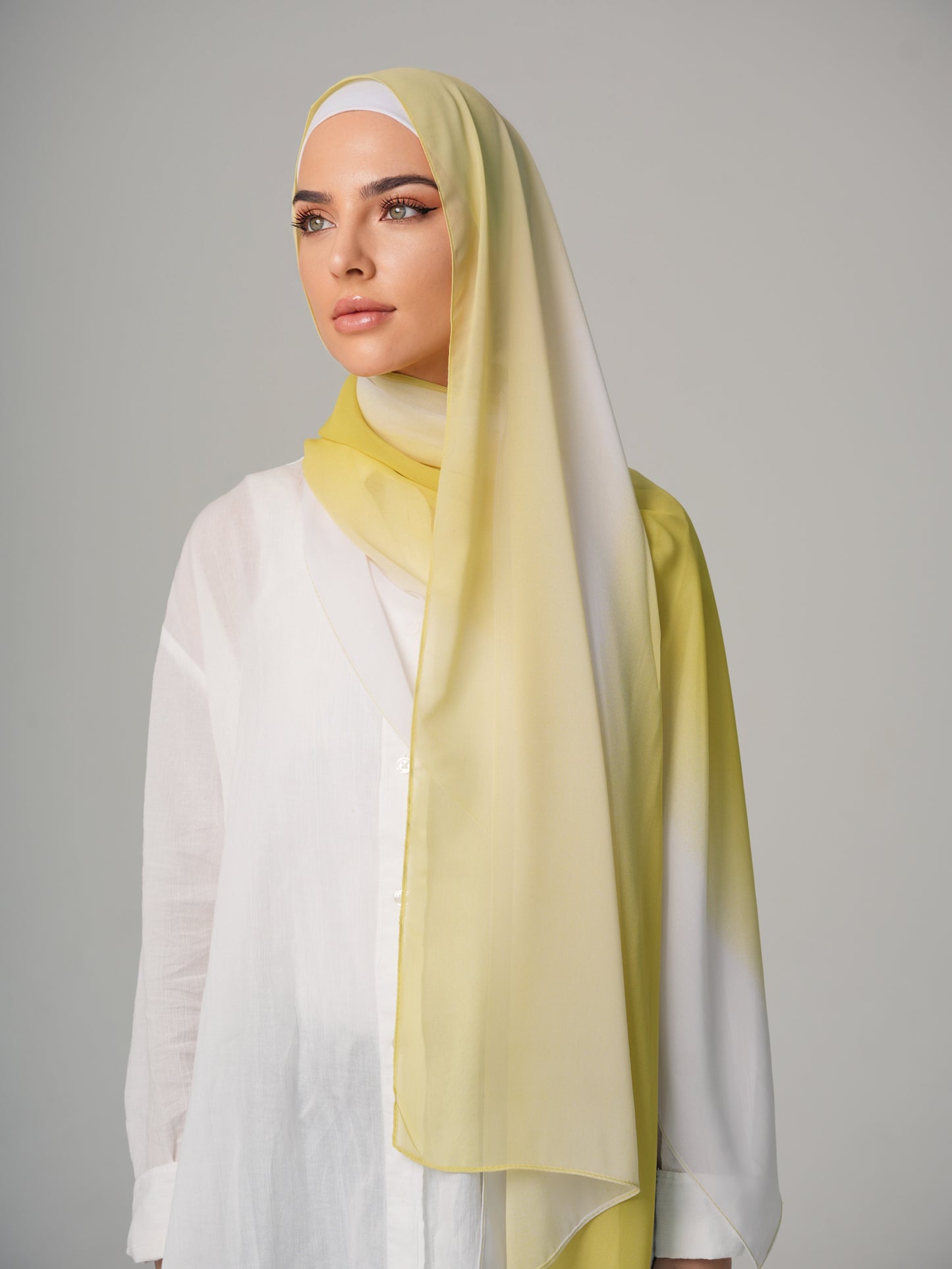 DOUBLE SHADE CHIFFON HIJAB - LEMONADE