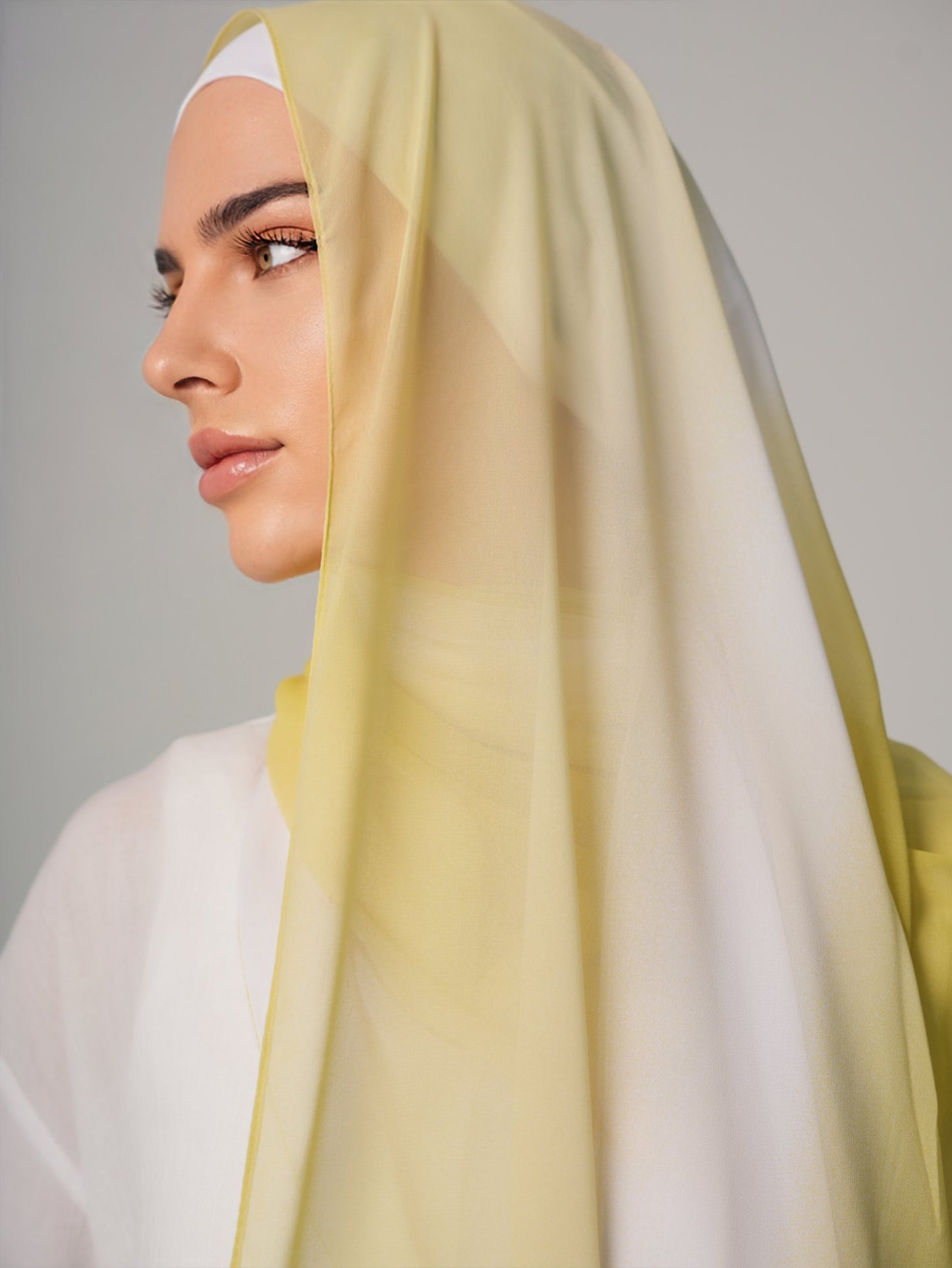 DOUBLE SHADE CHIFFON HIJAB - LEMONADE