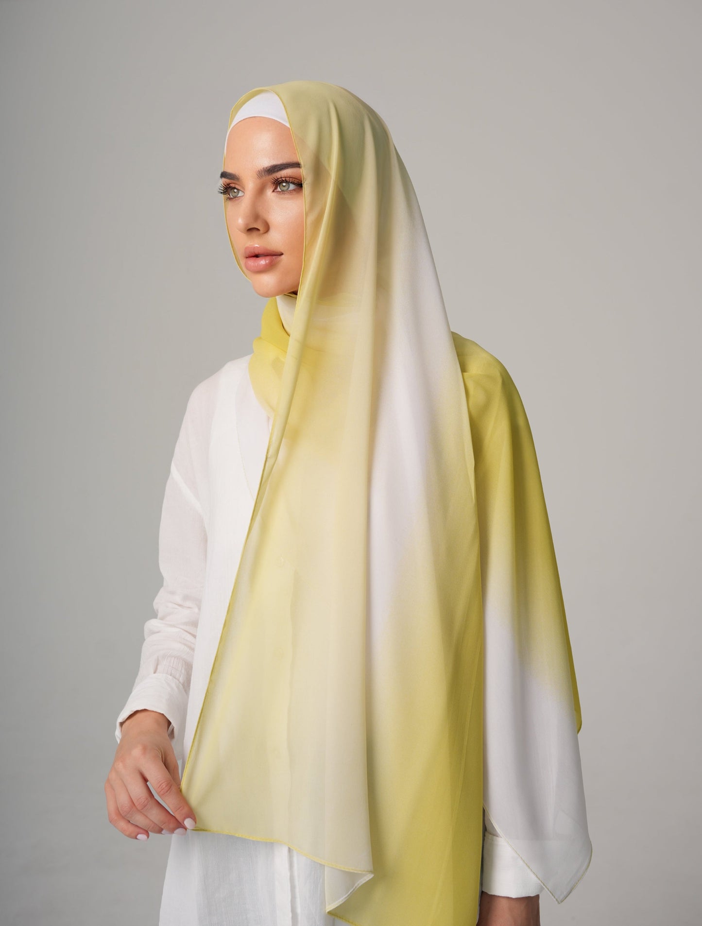DOUBLE SHADE CHIFFON HIJAB - LEMONADE