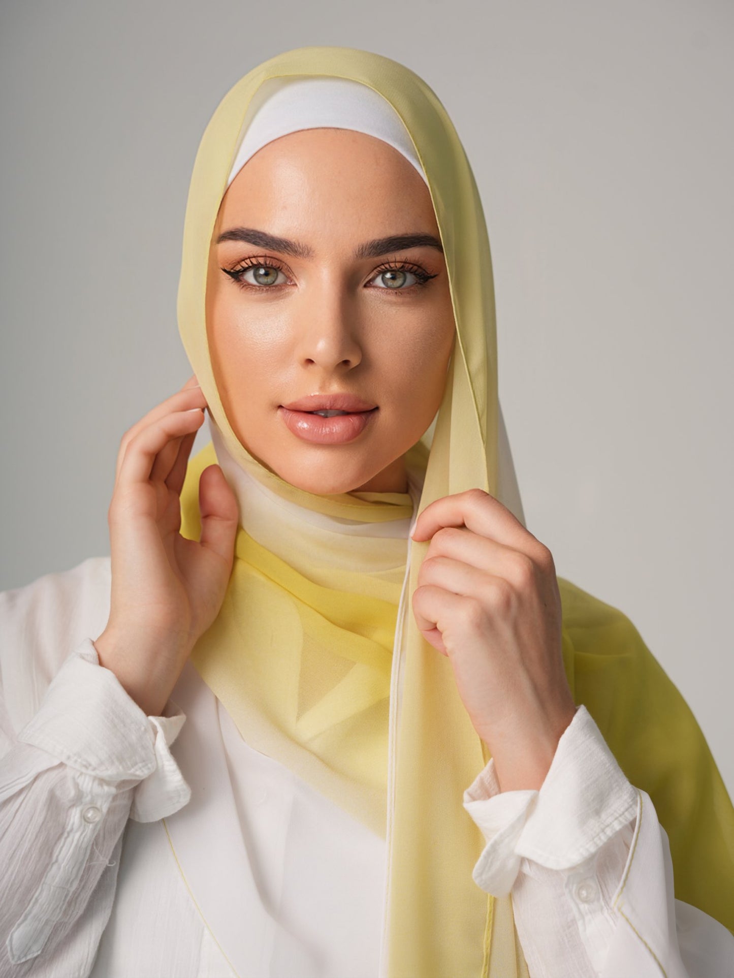 DOUBLE SHADE CHIFFON HIJAB - LEMONADE