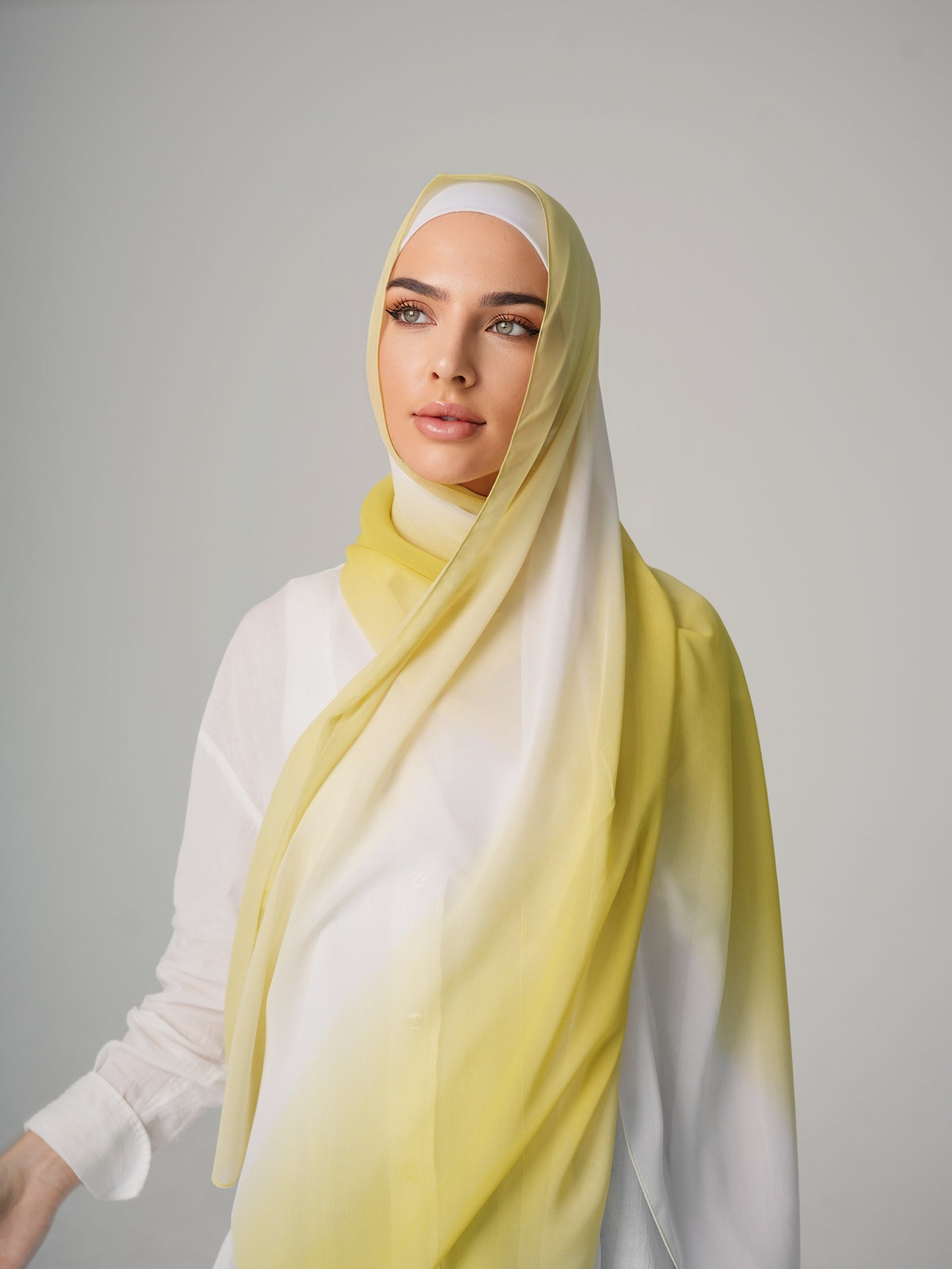 DOUBLE SHADE CHIFFON HIJAB - LEMONADE