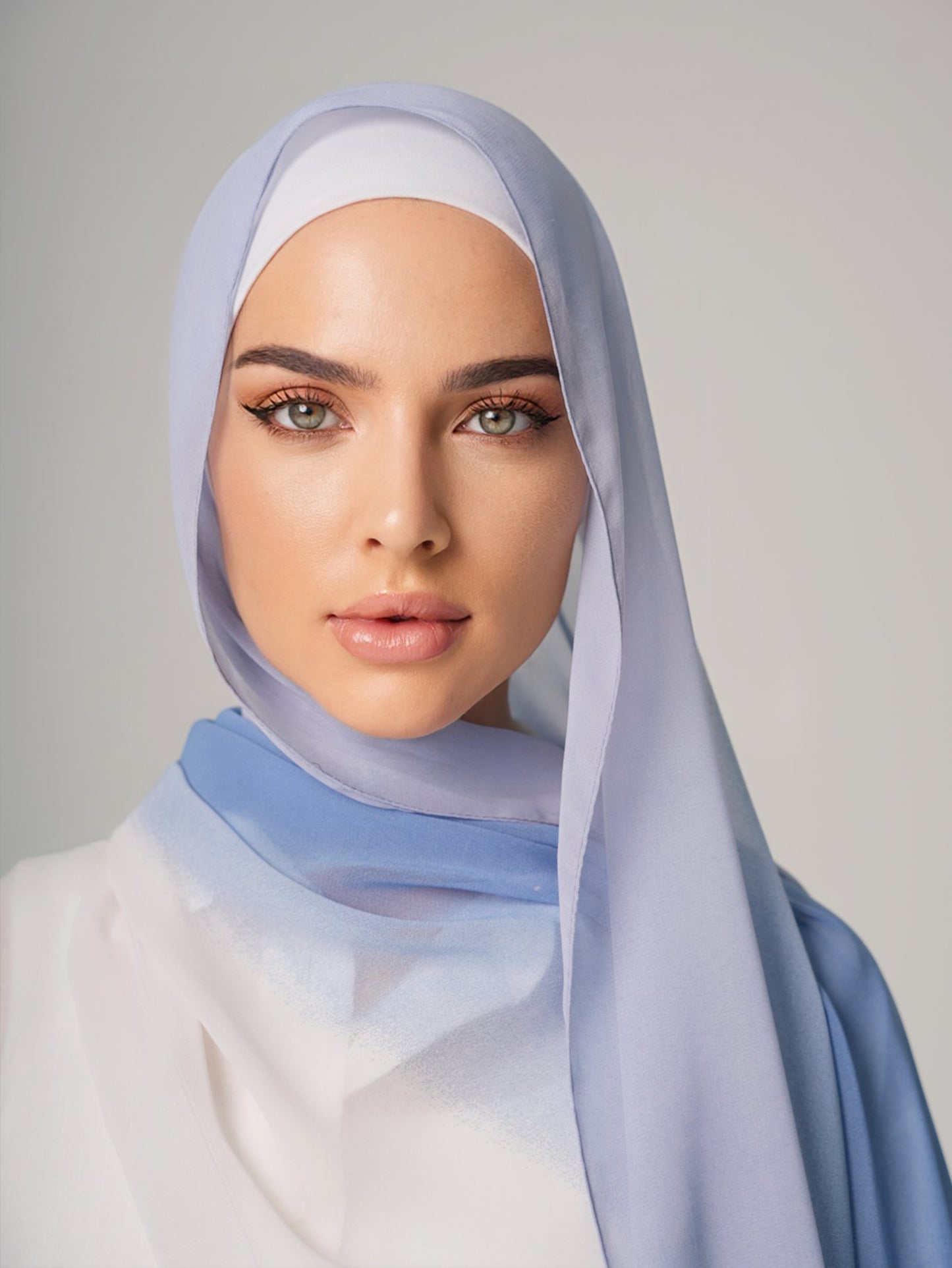 DOUBLE SHADE CHIFFON HIJAB - BABY BLUE