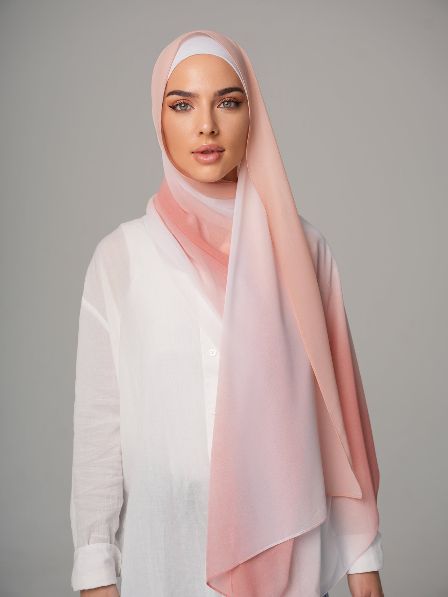 DOUBLE SHADE CHIFFON HIJAB - SUNSET SKY